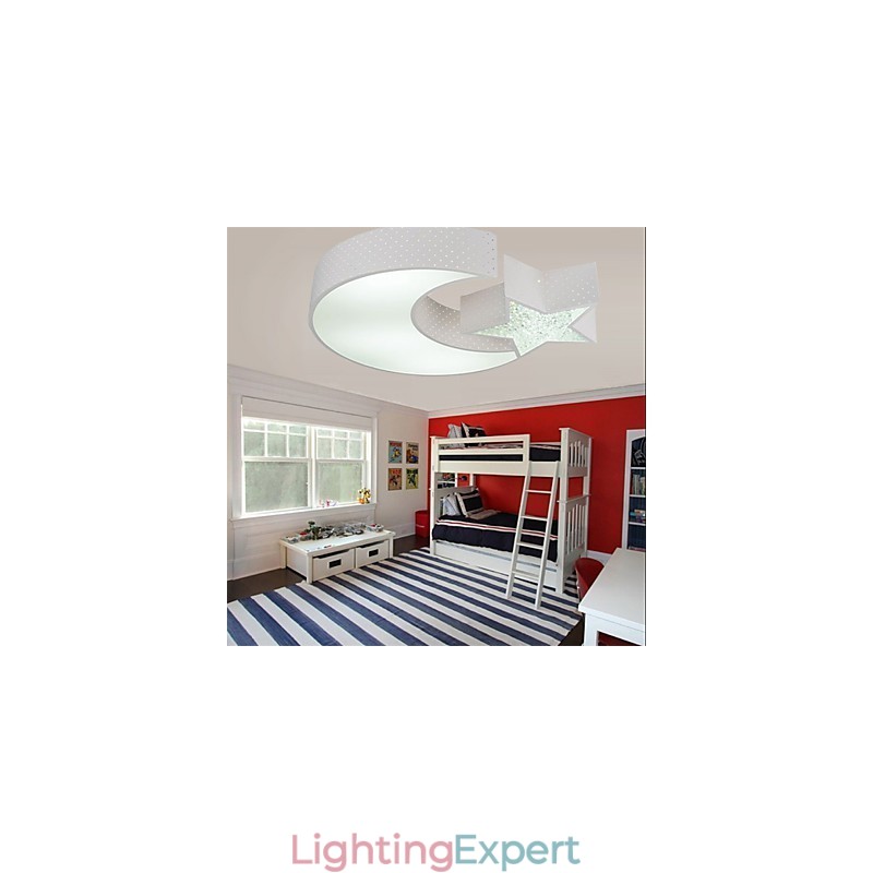 Flush Mount Modern Contracted Star and Moon Pattern Metal