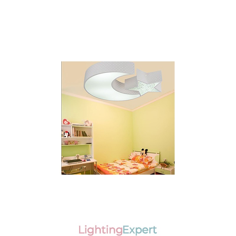 Flush Mount Modern Contracted Star and Moon Pattern Metal