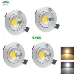 4PCS Zweihnder 3W 300Lm COB Ceiling Lamp Downlight Warm White Light