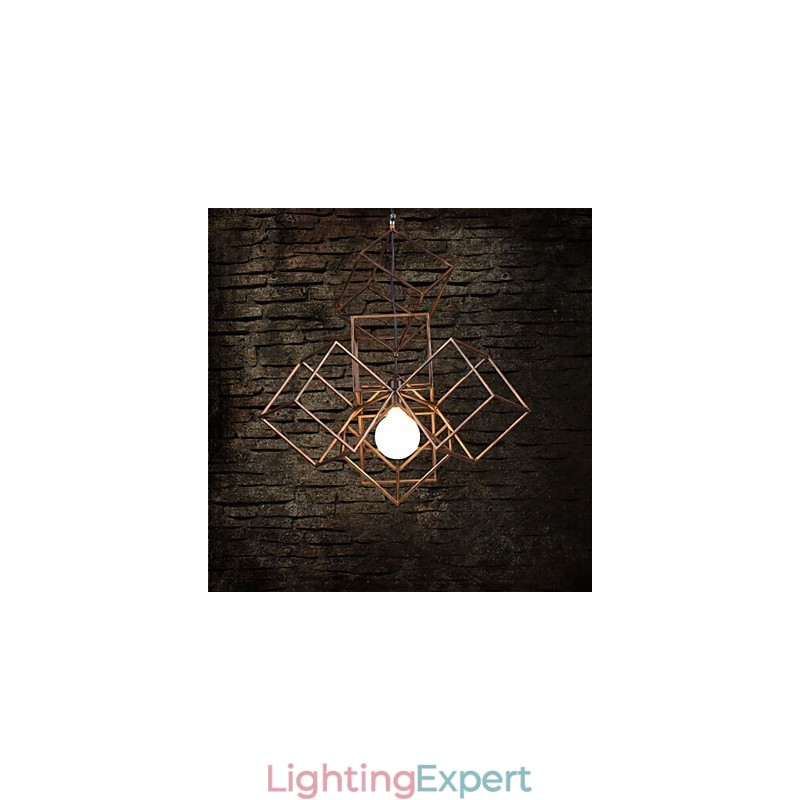 Pendant 1 Light Vintage Minimalist Iron Painting Chandelier