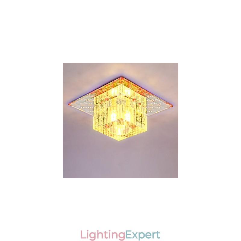 Mini Crystal Ceiling Lamp Spotlight SMD 3W Creative Lamp Tube Light Colorful Color Square Dome Light