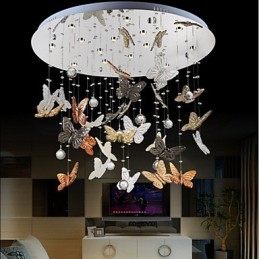 Crystal Lamp Circular Butterfly Crystal Lamp