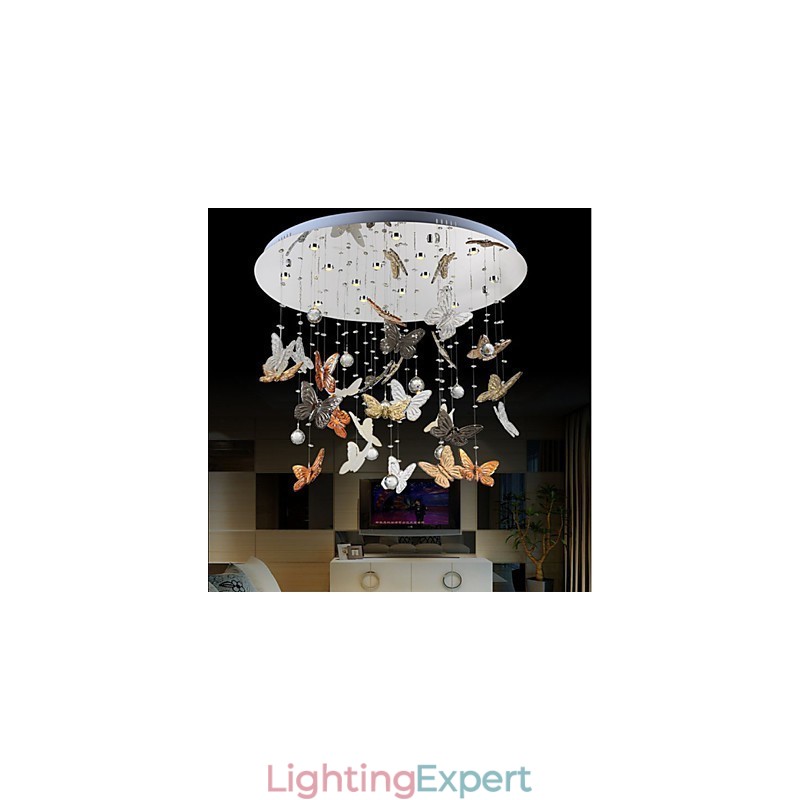 Crystal Lamp Circular Butterfly Crystal Lamp