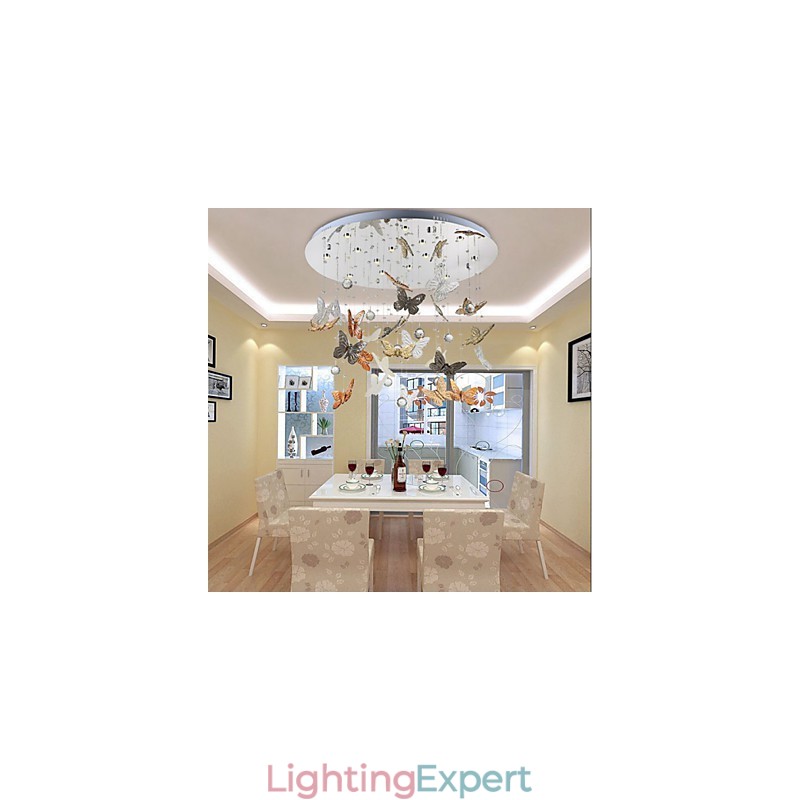 Crystal Lamp Circular Butterfly Crystal Lamp