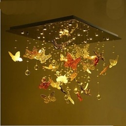 Crystal Lamp Circular Butterfly Crystal Lamp