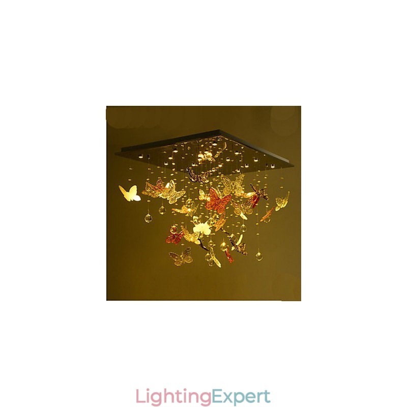 Crystal Lamp Circular Butterfly Crystal Lamp