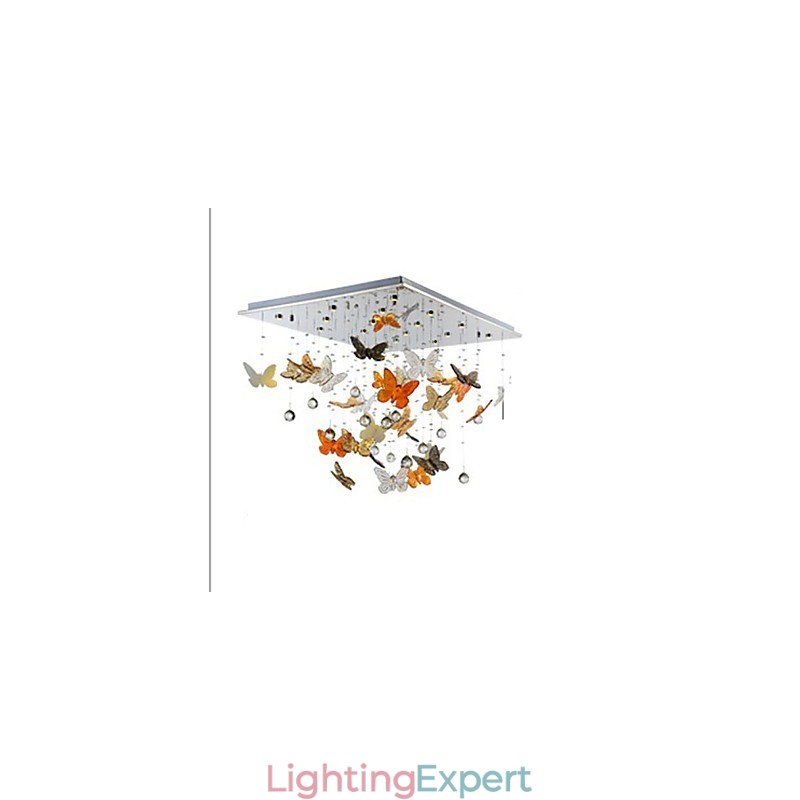 Crystal Lamp Circular Butterfly Crystal Lamp