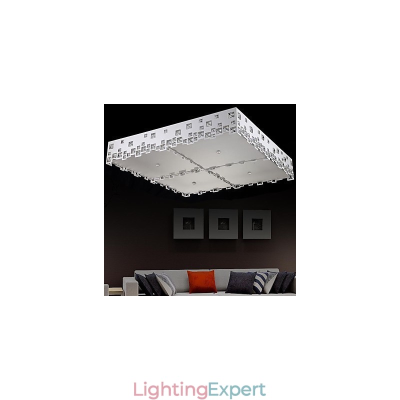 Crystal Flush Mount Modern Contemporary Metal