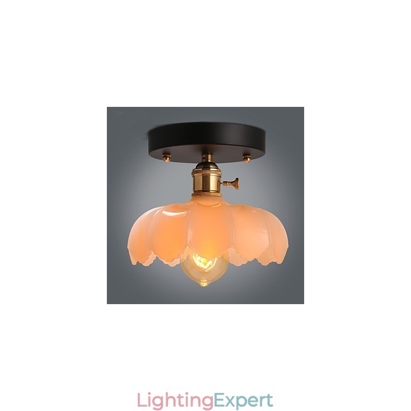 Flush Mount Retro Lighting Lights Glass Ceiling Lamp