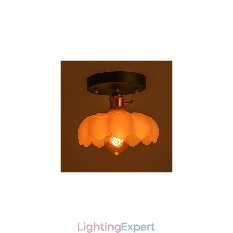 Flush Mount Retro Lighting Lights Glass Ceiling Lamp