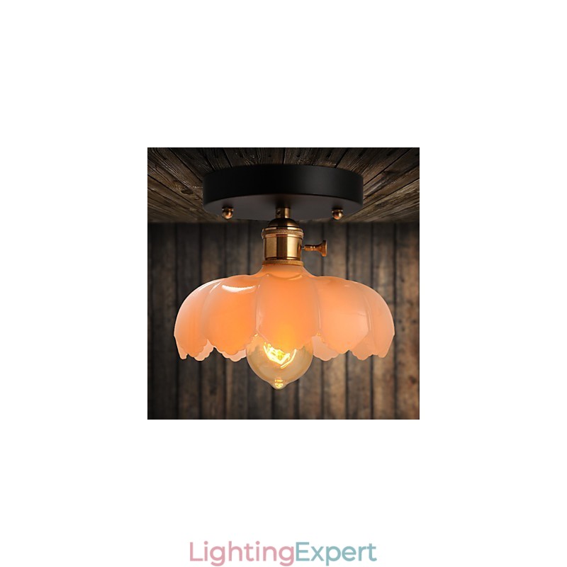 Flush Mount Retro Lighting Lights Glass Ceiling Lamp