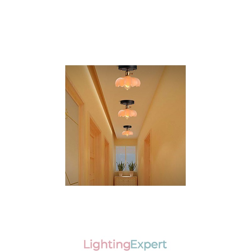 Flush Mount Retro Lighting Lights Glass Ceiling Lamp