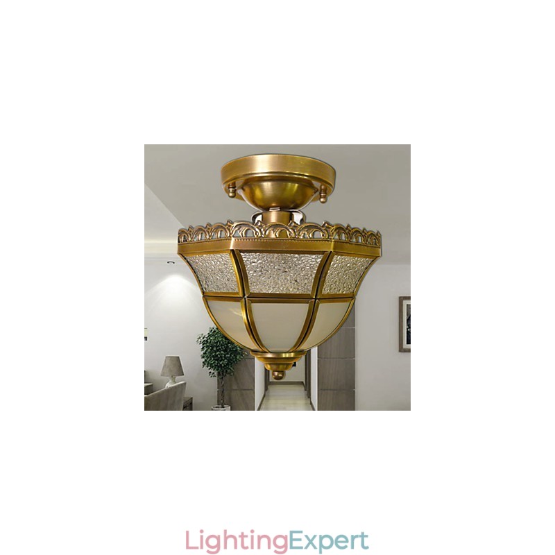 Traditional Classic Mini Style Brass Metal Flush Mount Spot Lights