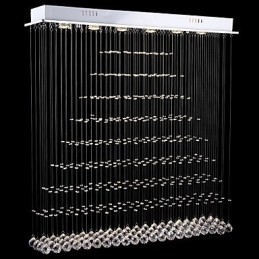 Rectangle Crystal Chandelier Lights Ceiling Hanging Lighting Lamps Fixtures