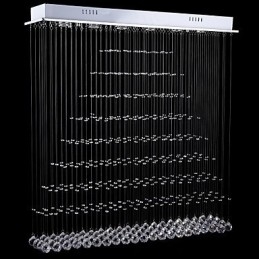 Rectangle Crystal Chandelier Lights Ceiling Hanging Lighting Lamps Fixtures