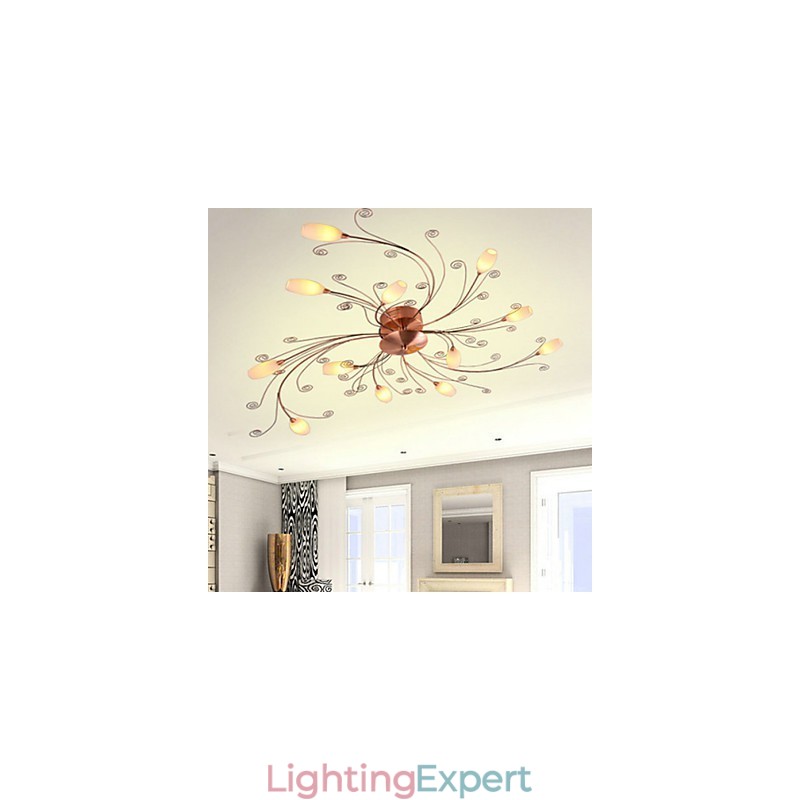 Artistic Aluminum Flush Mount Lights With 12 Lights