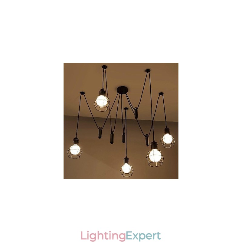 Traditional Classic Vintage Retro Lantern Country Mini Style Painting Metal Pendant Light Dining