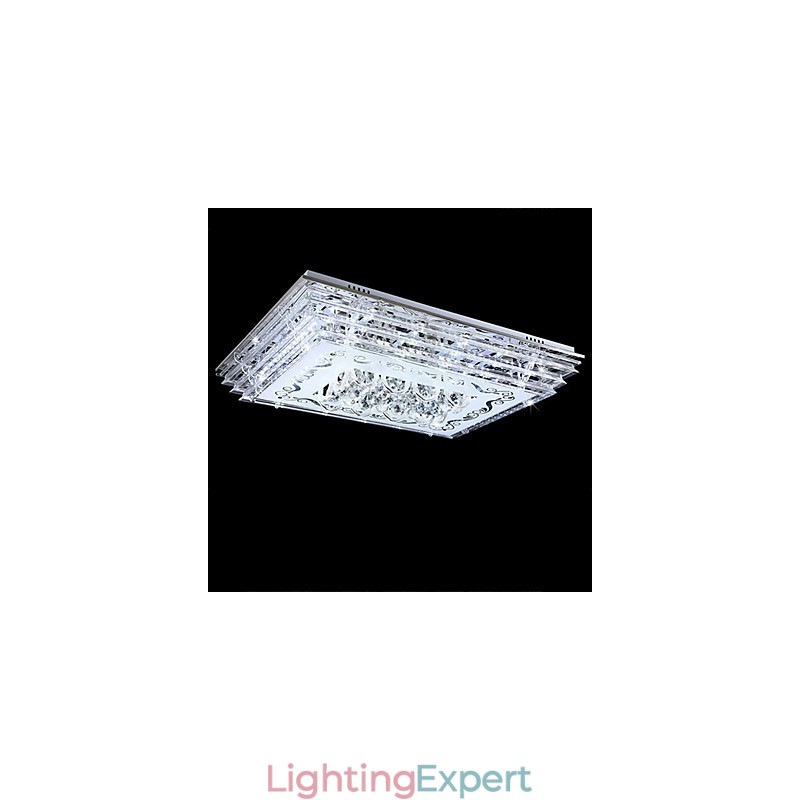 Flush Mount Three Color Light with Remote Control Modern Contemporary Glass