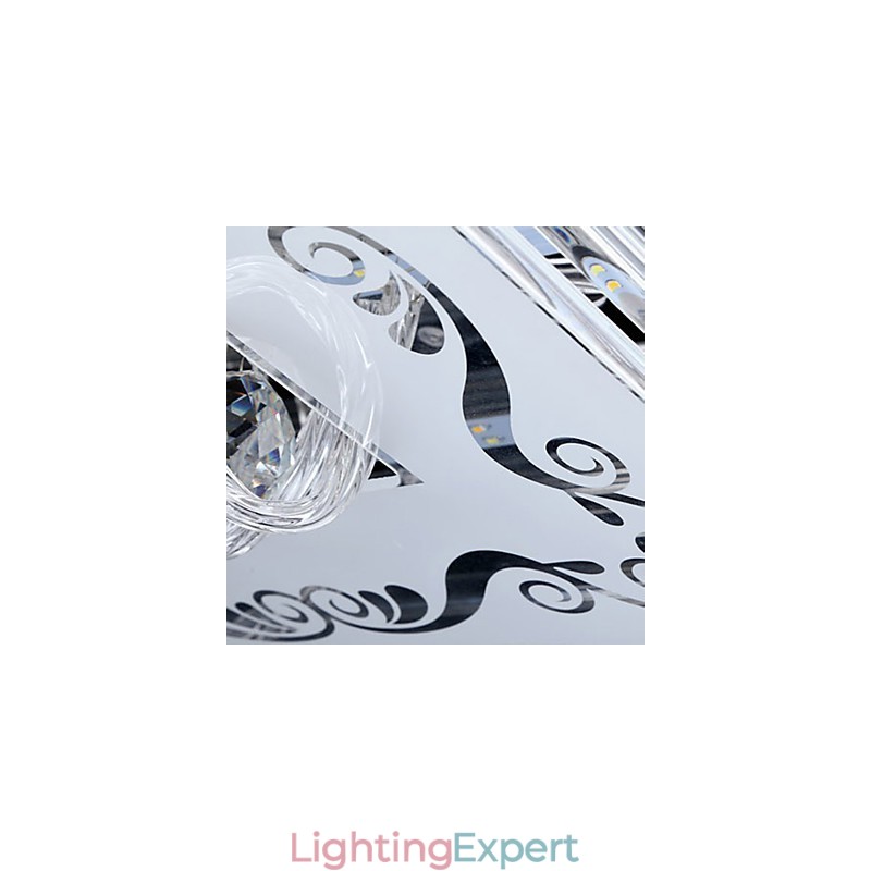 Flush Mount Three Color Light with Remote Control Modern Contemporary Glass