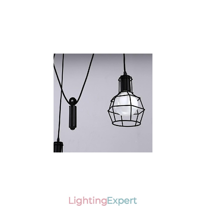 Traditional Classic Vintage Retro Lantern Country Mini Style Painting Metal Pendant Light Dining