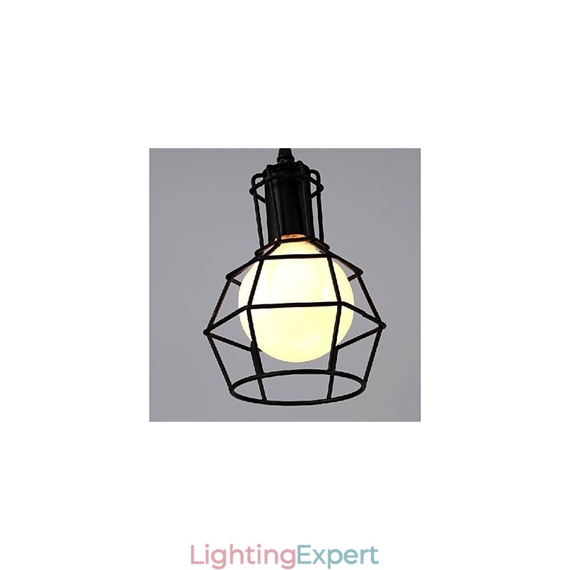 Traditional Classic Vintage Retro Lantern Country Mini Style Painting Metal Pendant Light Dining