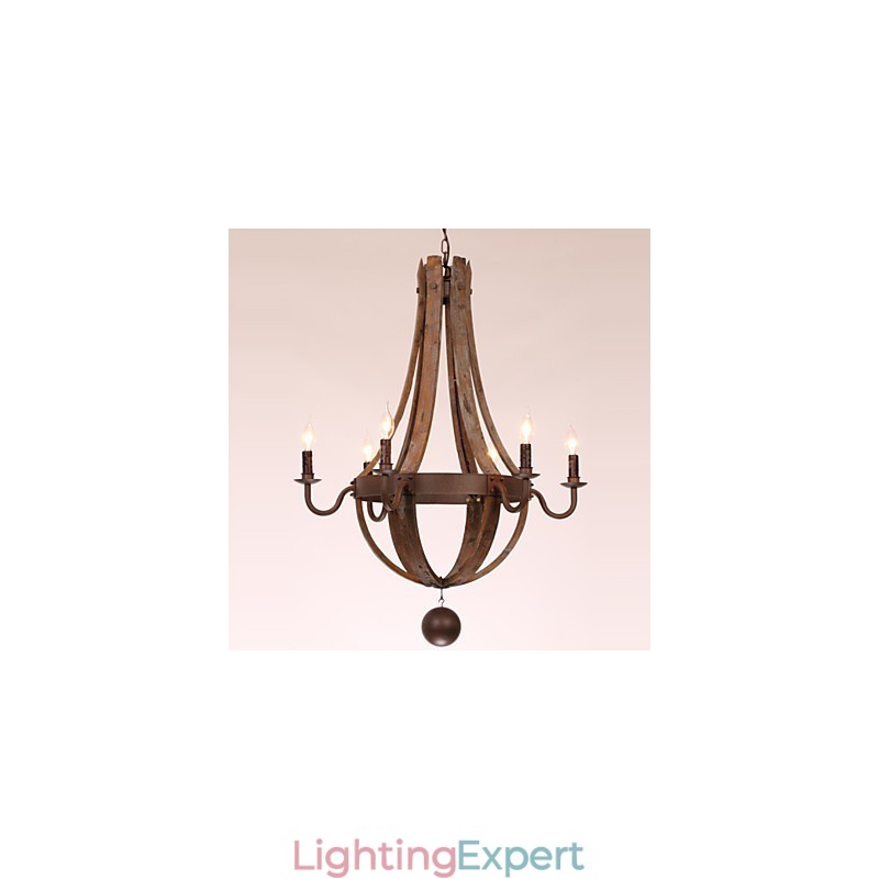 Chandelier 6 lights Vintage Retro Country Living Dining Garage Metal