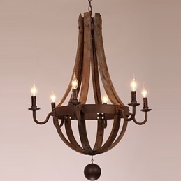 Chandelier 6 lights Vintage Retro Country Living Dining Garage Metal