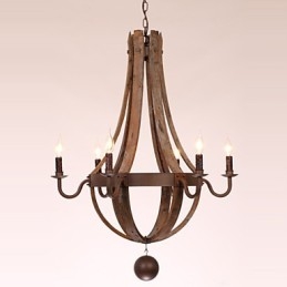 Chandelier 6 lights Vintage Retro Country Living Dining Garage Metal