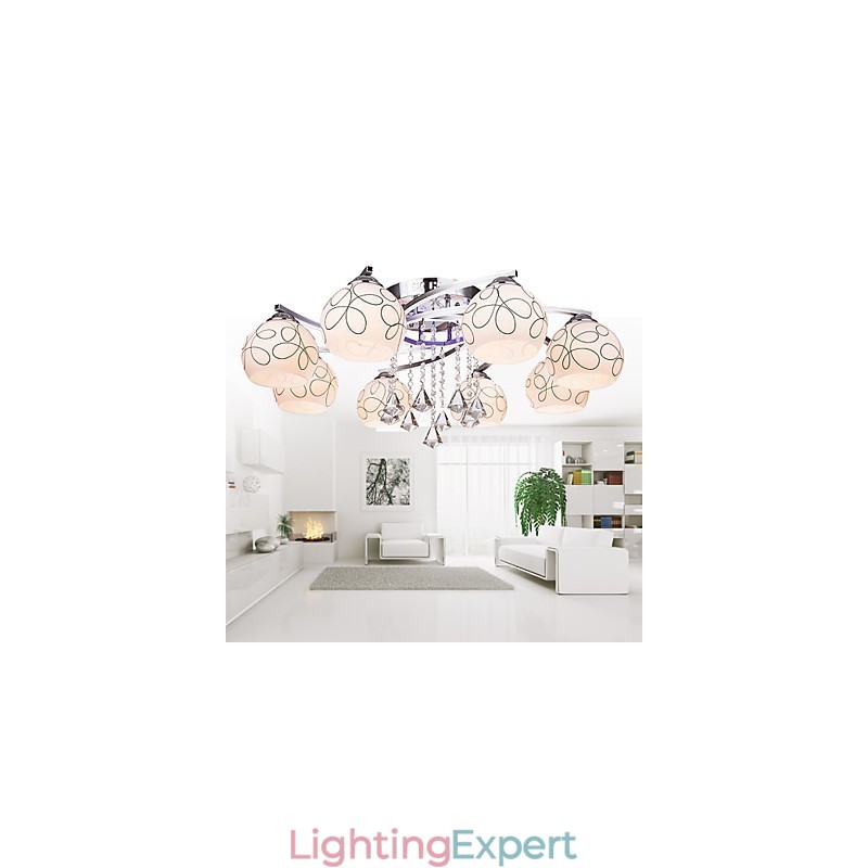 Chandelier Modern Crystal Living 8 lights