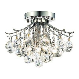 Modern 3 Light Flush Mount Lights with Crystal Beads