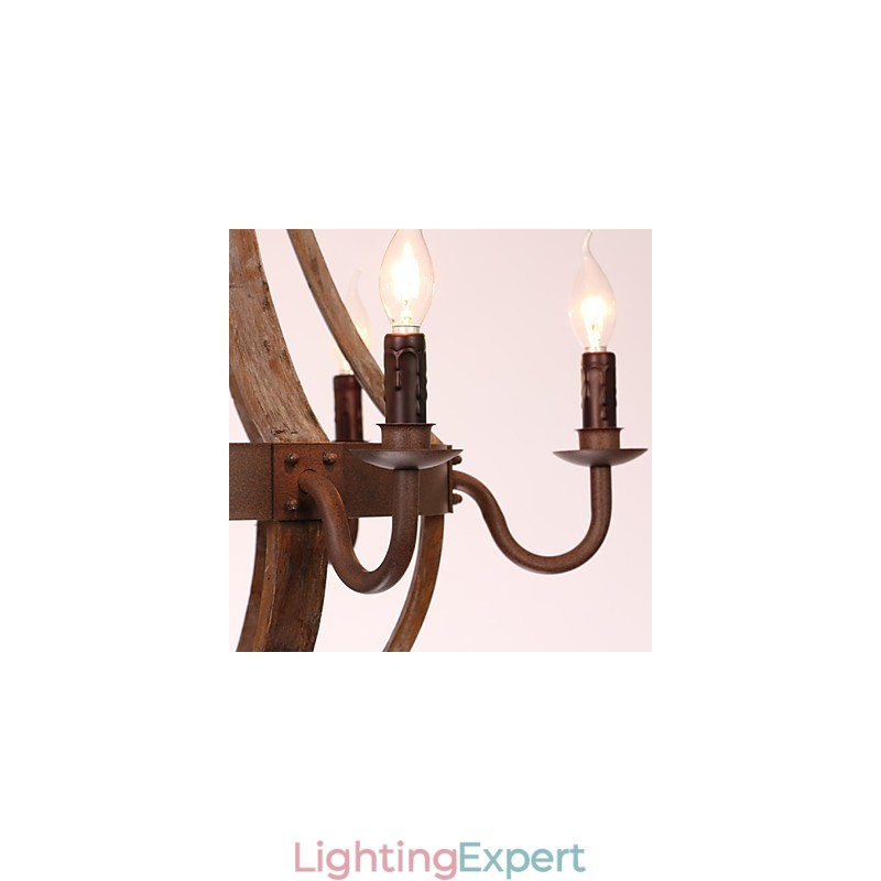 Chandelier 6 lights Vintage Retro Country Living Dining Garage Metal