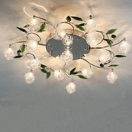 Green Crystal Ceiling Lamp Round Air Lights lamp lamp Iron