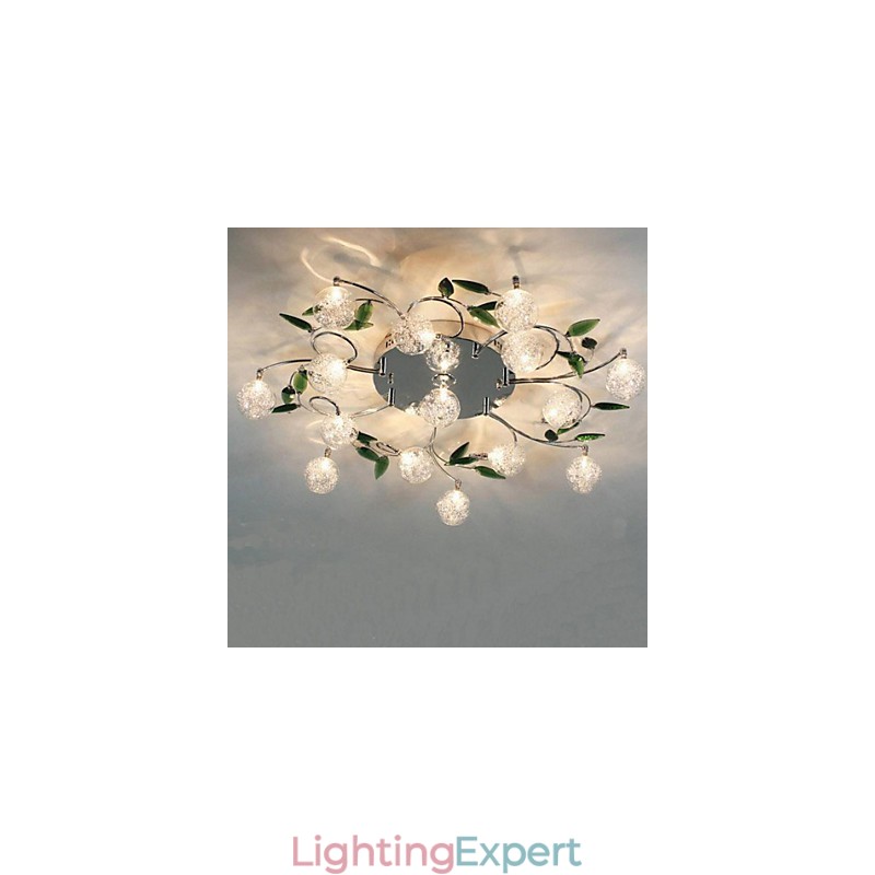 Green Crystal Ceiling Lamp Round Air Lights lamp lamp Iron