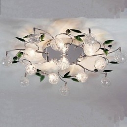 Green Crystal Ceiling Lamp Round Air Lights lamp lamp Iron