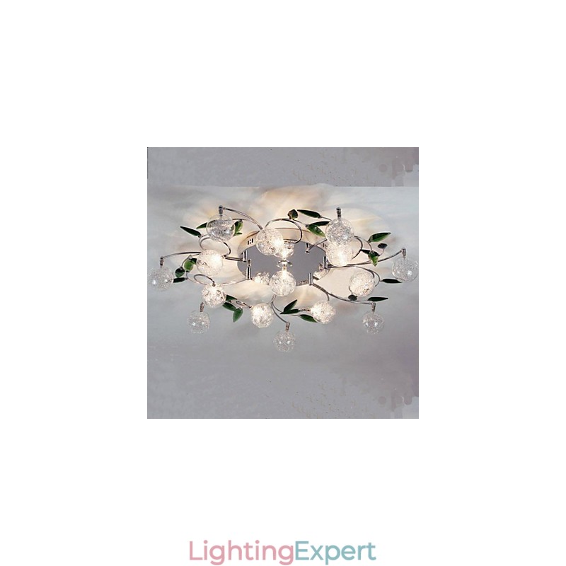 Green Crystal Ceiling Lamp Round Air Lights lamp lamp Iron