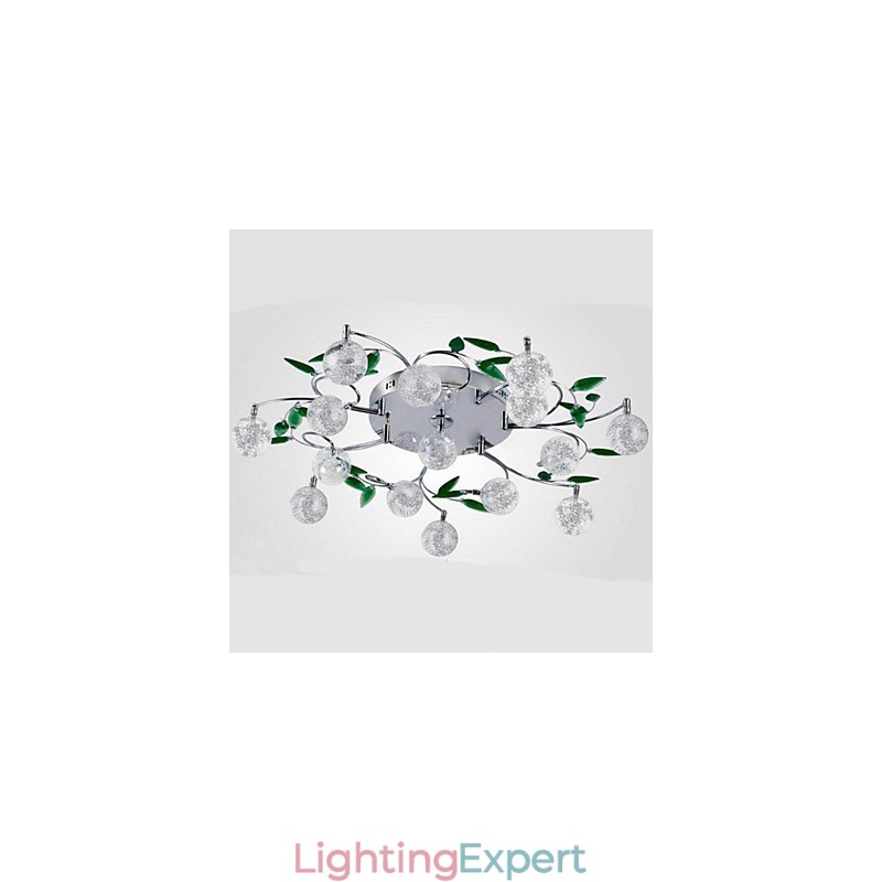 Green Crystal Ceiling Lamp Round Air Lights lamp lamp Iron