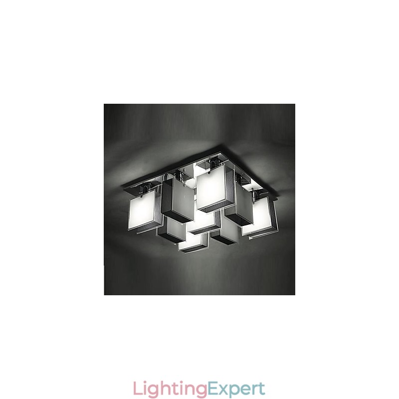 Modern Contemporary Chrome Metal Flush Mount
