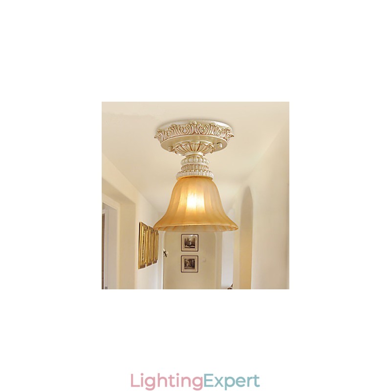 Traditional Classic Mini Style Painting Resin Flush Mount Spot Lights