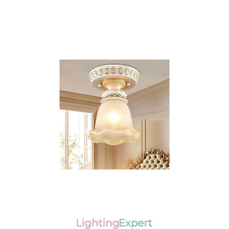 Traditional Classic Mini Style Painting Resin Flush Mount Spot Lights
