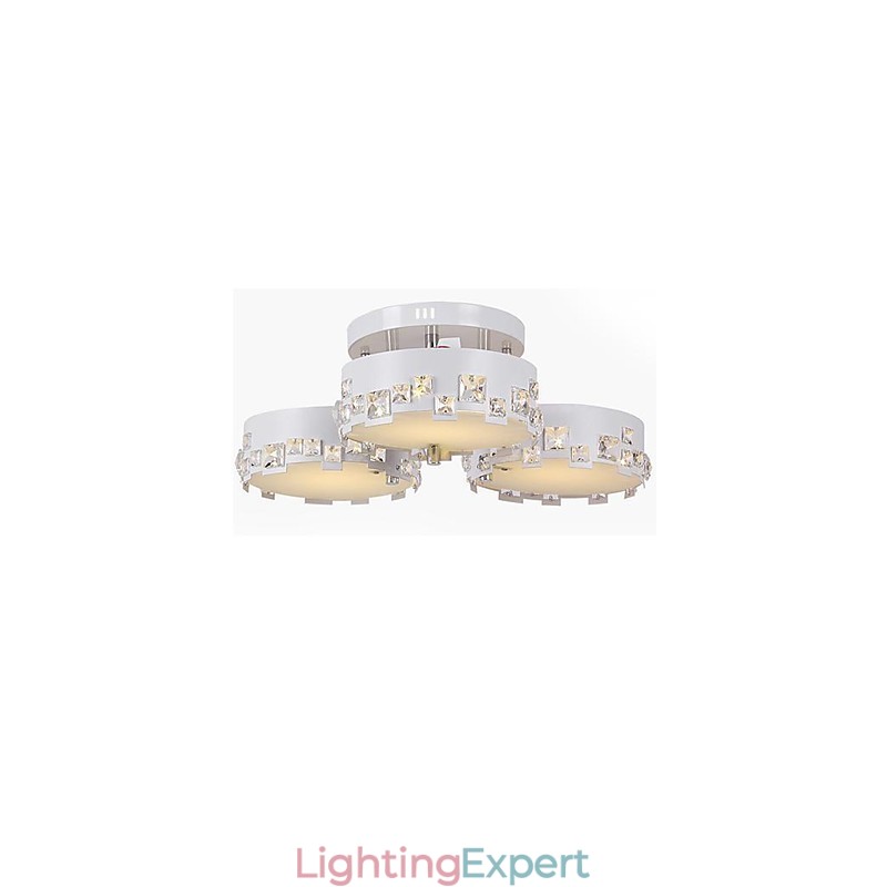 Modern Contemporary Crystal Painting Metal Flush Mount