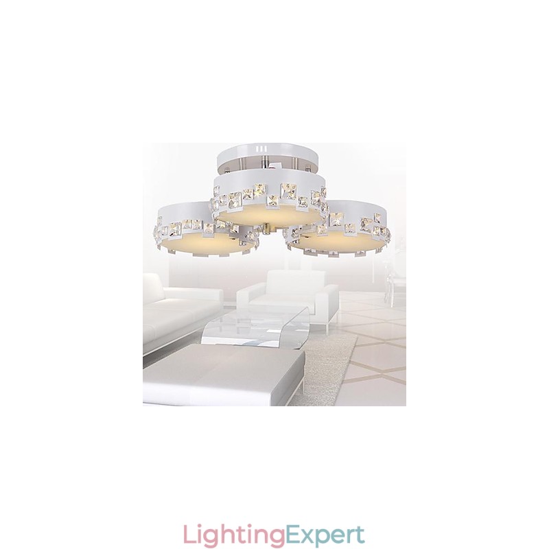 Modern Contemporary Crystal Painting Metal Flush Mount