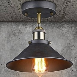 Vintage Mini Edison Ceiling Light 1 Light Metal Flush Mount