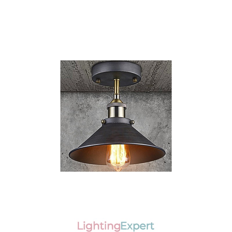 Vintage Mini Edison Ceiling Light 1 Light Metal Flush Mount