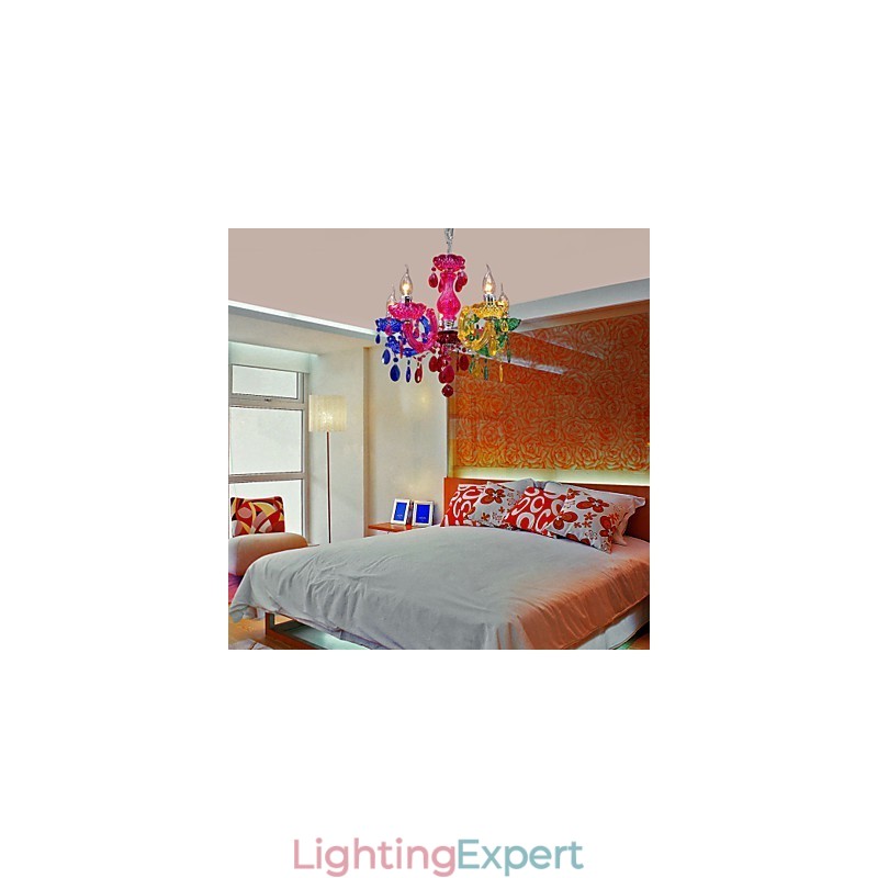 Traditional Classic Crystal Chrome Acrylic Chandelier
