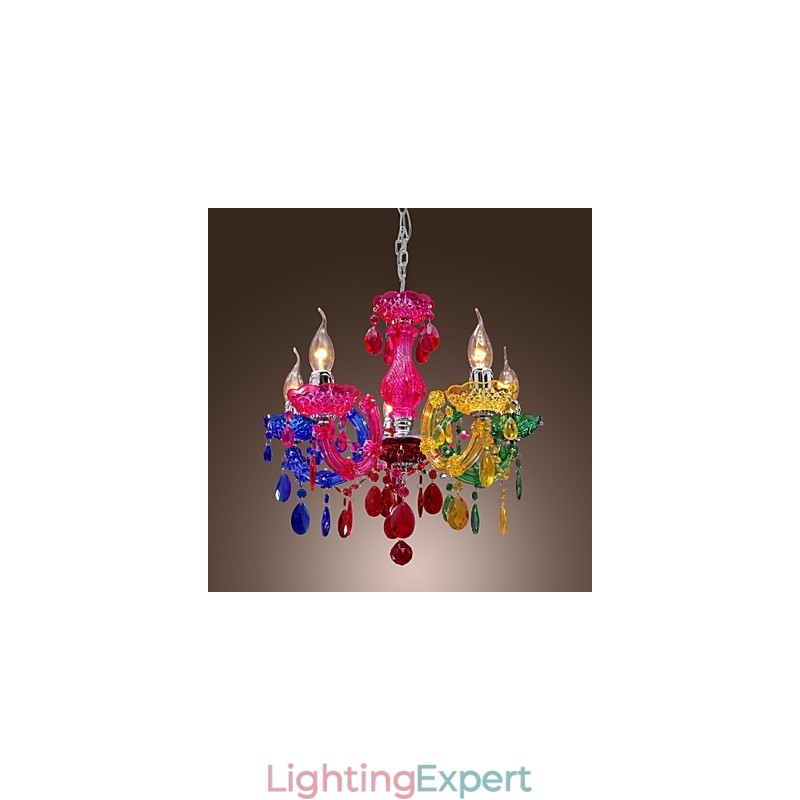 Traditional Classic Crystal Chrome Acrylic Chandelier