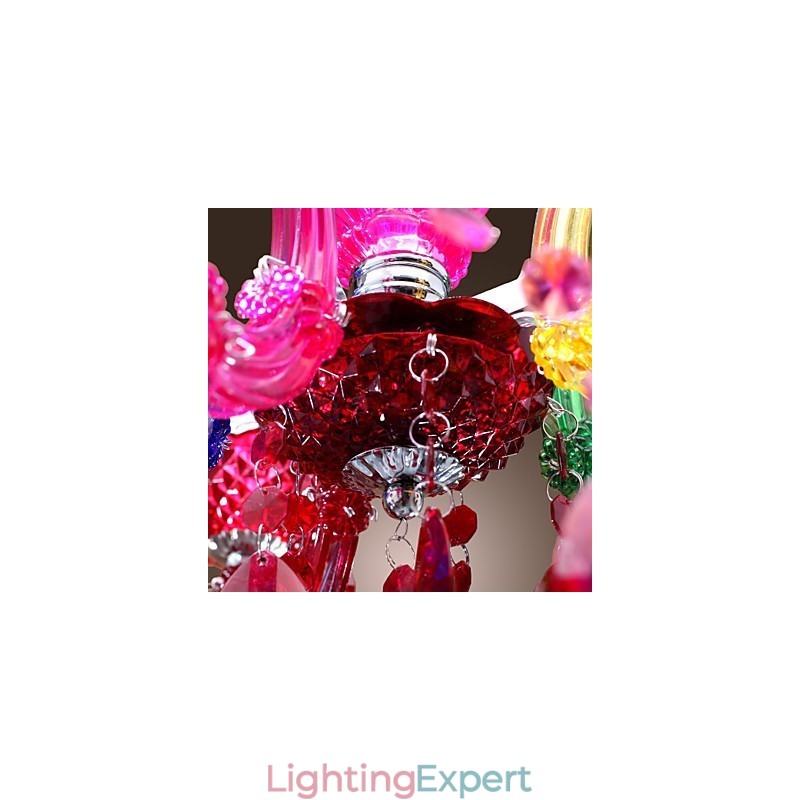 Traditional Classic Crystal Chrome Acrylic Chandelier