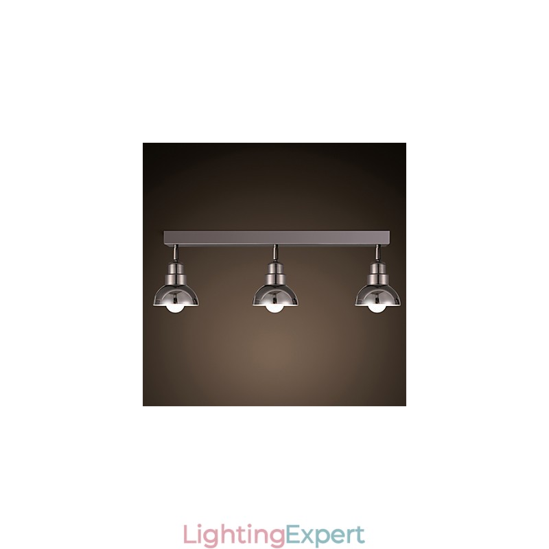 Flush Mount Trinal head Light White Glass Aluminum Frame Fashion Modern