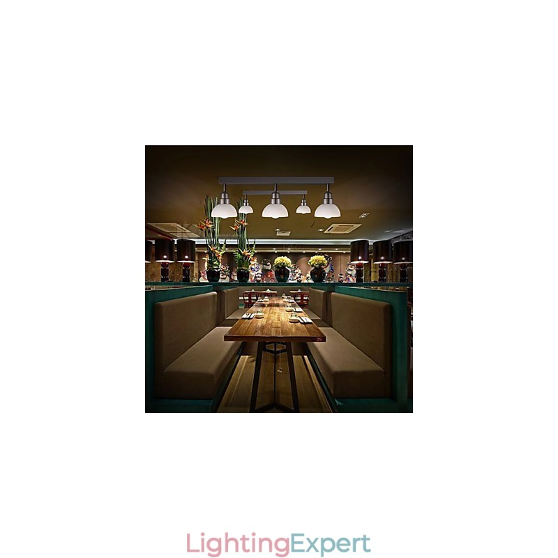 Flush Mount Trinal head Light White Glass Aluminum Frame Fashion Modern