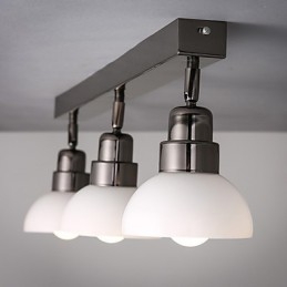 Flush Mount Trinal head Light White Glass Aluminum Frame Fashion Modern