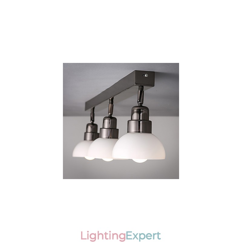 Flush Mount Trinal head Light White Glass Aluminum Frame Fashion Modern